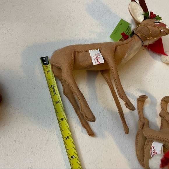 VTG Annalee Mobilitee Dolls Standing Sitting Deer Santa Hat Christmas - Picture 5 of 8